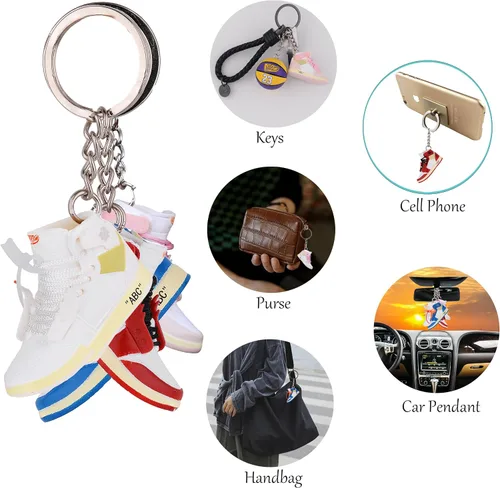 Vista 7 de MPK Mini llavero de tenis Llavero de baloncesto 3D para hombres, mujeres, regalos de graduación, regalos inspiradores
