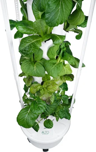 Vista 9 de Torre Hidropónica GX Torre Plantadora Vertical Kit de Sistema de Cultivo Hidropónico Grado Alimentario con 24 Macetas de Red
