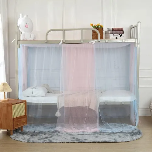 Vista 3 de 4 postes esquineros para dormitorio de estudiantes, litera, mosquitera, mosquitera, cortinas de cama para estudiantes, dormitorio, escuela