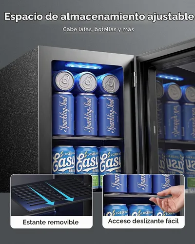Vista 6 de Refrigerador de bebidas para 24 latas, mini refrigerador de encimera