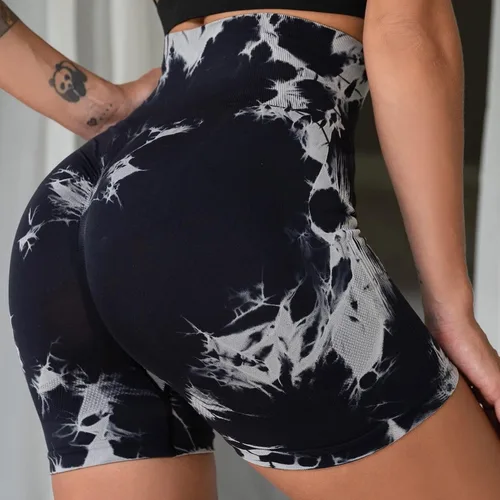 Vista 5 de Betued Athletic Shorts, High Waist Seamless Black Quick Dry Soft Biker Shorts, Tie Dye Yoga Shorts for Women LeggingsLeggings