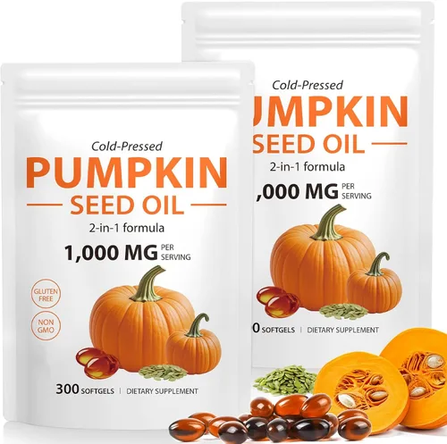 Vista 9 de ITSDAWN Cápsulas de aceite de semilla de calabaza, extracto de semilla de calabaza 2 en 1, 300 cápsulas blandas, apoya el crecimiento del cabello