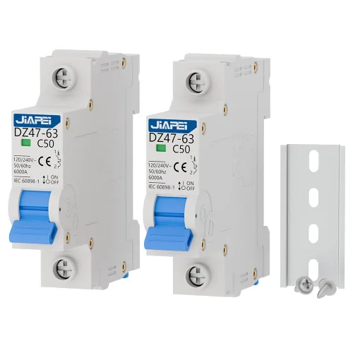 Vista 12 de Paquete de 2 disyuntores en miniatura, 1 poste 25 amperios, 120 V/240 V CA, viaje magnético térmico MCB C25, montaje en riel DIN