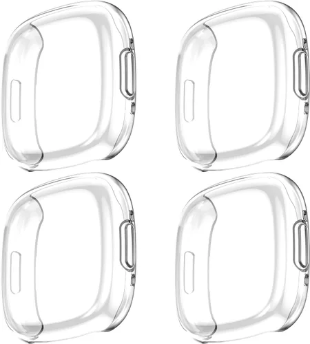 Vista 8 de Rc-Z [Paquete de 4] Funda protectora de pantalla para Fitbit Versa 4/Fitbit Sense 2, TPU antiarañazos, cubierta completa, accesorios
