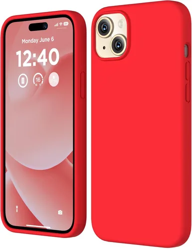 Vista 12 de Compatible con iPhone 15, funda de silicona líquida, funda protectora de cuerpo completo a prueba de golpes [forro de microfibra suave], funda Azul
