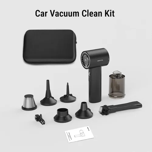 Vista 9 de REIKIYA Aspirador de coche portátil inalámbrico 14000PA soplador de aire comprimido 150000RPM soplador para limpieza de teclado y computadora
