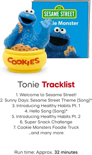 Vista 8 de Tonies Figura de juguete de audio de Cookie Monster de Plaza Sésamo