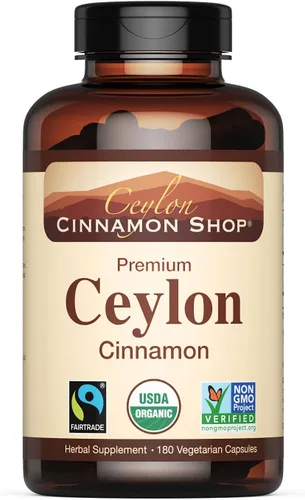 Vista 9 de Ceylon Cinnamon Shop Suplemento orgánico de canela de Ceilán (100% certificado), 90 cápsulas Premium Grade True Cinnamon, Sri Lankan Variety