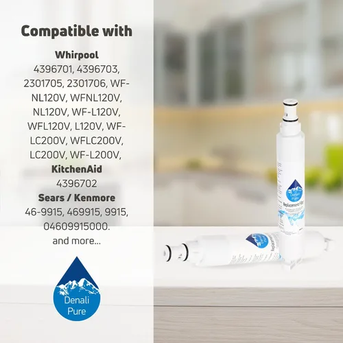 Vista 9 de Filtro de agua de repuesto para refrigerador Whirlpool RWF1021, compatible con el cartucho de filtro de agua para refrigerador Whirlpool RWF1021