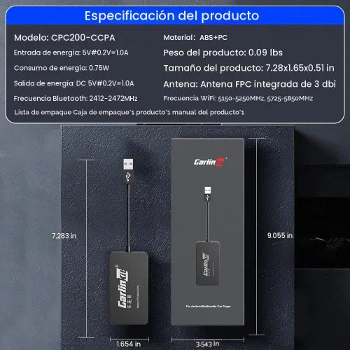 Vista 7 de CarlinKit Adaptador inalámbrico CarPlay Android Auto CCPA para radio de coche Android Install AutoKit APK,Plug & Play,Screen Mirroring,OTA