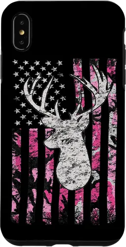 Vista 11 de Pink Camo American Flag Deer Hunter Women's Hunting Case for iPhone 17