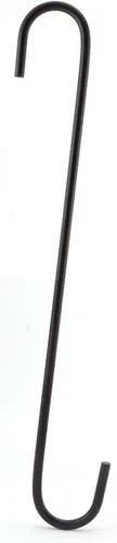 Vista 2 de Paquete de 6 ganchos colgantes de metal negro de 8 pulgadas en forma de S para utensilios de cocina, ollas, utensilios, plantas, toallas