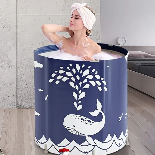 Vista 8 de BDL Bañera Plegable Portátil para Remojo, Bañera de SPA Familiar Separada para Adultos, Bañera Independiente para Cabina de Ducha, Engrosamiento