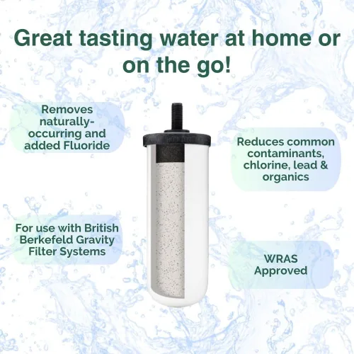 Vista 3 de British Berkefeld Doulton Ultra Fluoruro Cartucho de filtro de agua potable de cerámica W9120133 para todos los sistemas de filtro de agua por