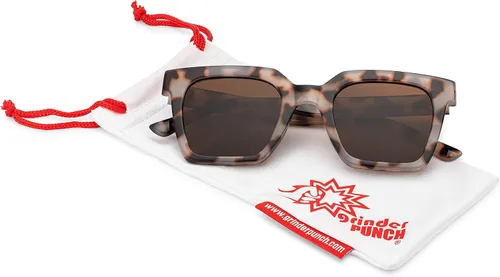 Vista 2 de grinderPUNCH Gafas de sol de plástico grueso para mujer estilo novio XL de gran tamaño con borde de cuernos