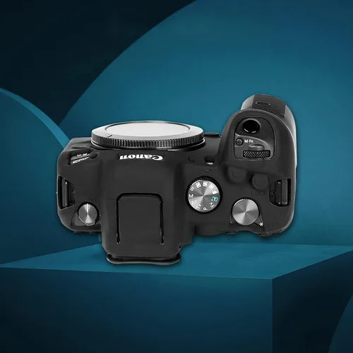 Vista 4 de Funda EOS R6, Rieibi Funda protectora de silicona para cámara Canon EOS R6 - Negro