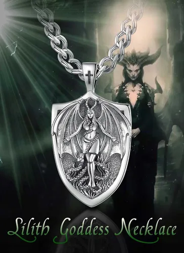 Vista 7 de CELESTIA Collar Lilith de plata de ley 925 para mujer, regalo de joyería de la diosa Sigil de Lilith