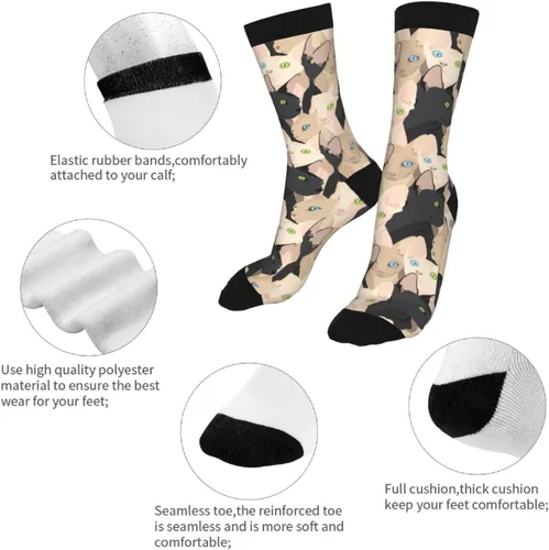 Vista 7 de Calcetines divertidos de moda para hombres y mujeres, cómodos y divertidos, calcetines de vestir locos