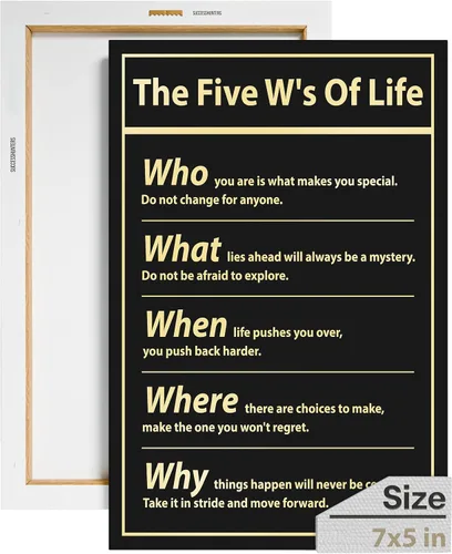 Vista 71 de Decoración de pared motivacional - 10 reglas para el zen - Arte colgante para oficina y dormitorio, decoración de pared inspiradora, obra de arte
