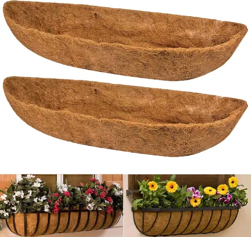 Vista 11 de 1 pieza de revestimientos de coco para macetas, revestimientos de repuesto para cestas colgantes, inserto de coco duradero para jardín al aire libre