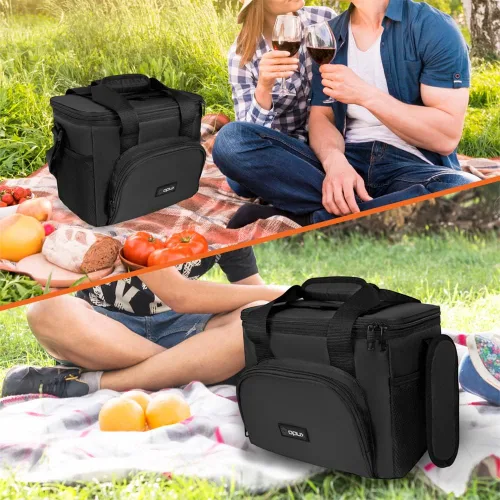 Vista 6 de OPUX Bolsa de enfriador suave, bolsa de almuerzo plegable aislada para hombres, trabajo, camping, playa, viaje, portátil, de lado suave