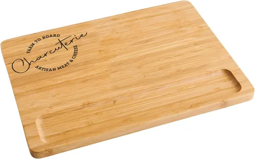Vista 6 de HIC Kitchen Tabla de queso para charcutería, bambú caramelizado, rectangular, 11 x 15 x 0.6 pulgadas