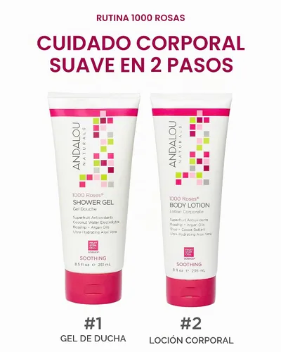 Vista 3 de Andalou Naturals Gel de ducha 1000 Roses Gel de ducha (8.5 fl oz)