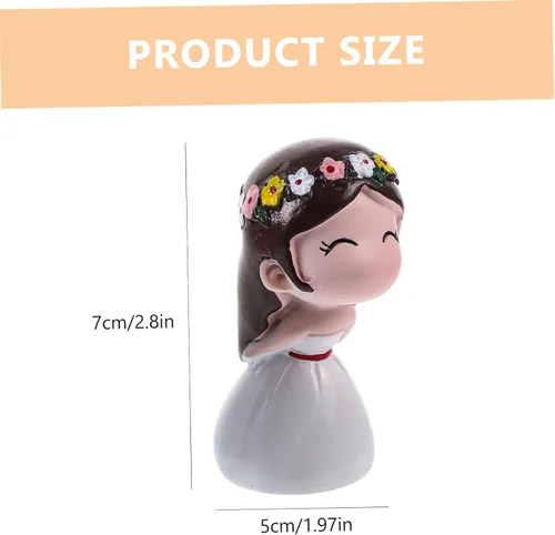 Vista 2 de Homoyoyo Magdalena 1 par de figuras miniatura para parejas, muñecas de pareja de besos, mini resina para niños y niñas, muñecas de boda