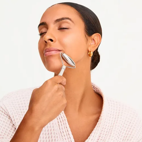 Vista 7 de Wonderskin Rodillo facial líquido para gimnasio, masajeador facial de acero inoxidable para ojos hinchados y ojeras, herramienta para esculpir