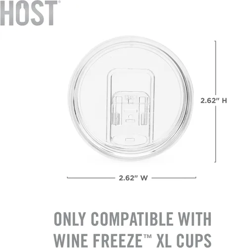 Vista 3 de HOST Wine Freeze XL - Tapas de repuesto para vasos grandes con cierre de pestaña deslizante, tapa de taza de viaje, juego de 2 unidades transparentes