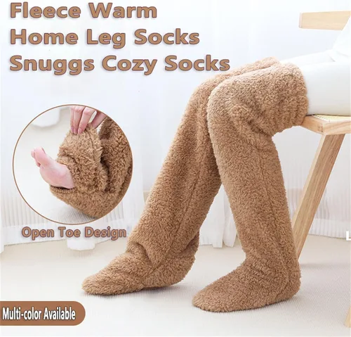 Vista 2 de GDSAFS Fuzzy Dreams - Calcetines altos hasta el muslo, The Cozy Sock Pantuflas largas Fuzzy Dreams para mujeres y hombres