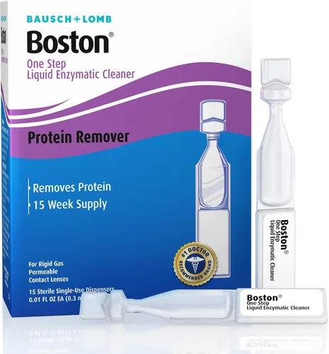 Vista 6 de Bausch & Lomb Boston One Step Limpiador enzimático líquido, removedor de proteínas, 0.1 fl oz (paquete de 3)