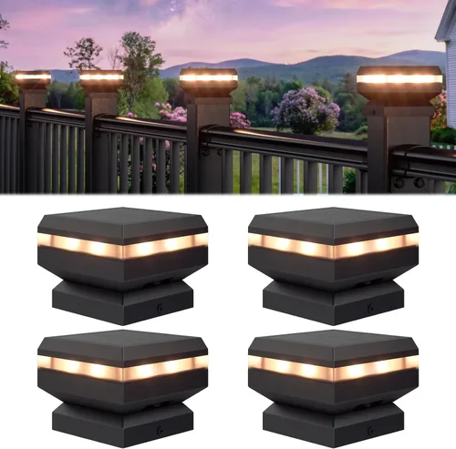Vista 10 de Egadis Luces solares para postes de 2.56 pulgadas x 2.56 pulgadas, paquete 16