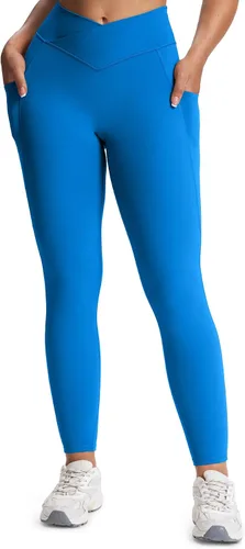 Vista 108 de Aoxjox Trinity - Pantalones de yoga de cintura alta con bolsillos para mujer, control de abdomen, cintura cruzada, leggings de entrenamiento suaves