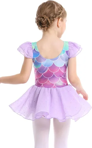 Vista 2 de MdnMd Leotardos de ballet para niñas pequeñas con falda, vestidos de baile, tutú y bailarina