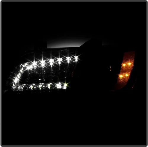 Vista 6 de ACANII - Faros delanteros para Chrysler 300 2011-2023 con proyector LED tipo halógeno DRL negro, juego de faros izquierdo + derecho