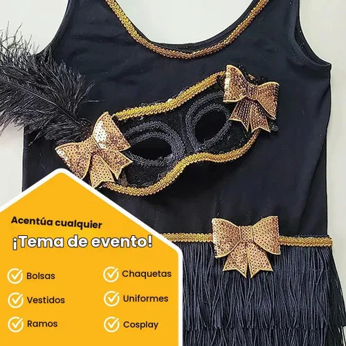 Vista 7 de Trims By The Yard Borde de flecos de cadena de 2 pulgadas, borde decorativo de flecos de poliéster, flecos versátiles para disfraces, uniformes Negro