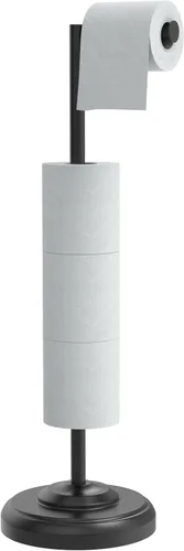 Vista 8 de Soporte de papel higiénico, soporte de papel higiénico de latón cepillado de pie, diseño giratorio de poste y base pesada estable de acero