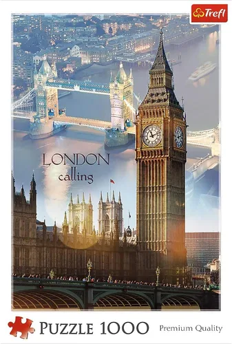 Vista 3 de Trefl London at Dawn - Rompecabezas de 1000 piezas con impresión roja de 27 x 19 pulgadas, rompecabezas de bricolaje, diversión creativa