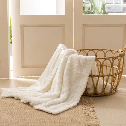 Vista 14 de Simple&Opulence - Cobija de microfibra súper suave con patrón de rosas para decoración del hogar