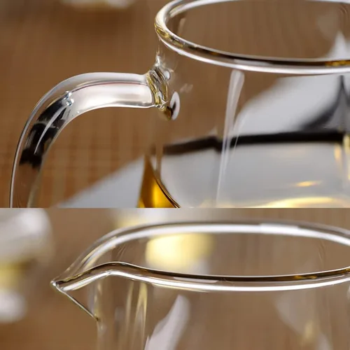 Vista 2 de Jarra de vidrio con asa, jarra de leche y crema, resistente al calor de vidrio de borosilicato para café, té o jarabe de arce, apta para estufa
