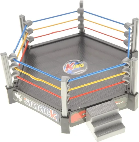 Vista 6 de Smack, anillo de escenario de lucha libre con 12 figuras mejoradas de 6 x 6 pulgadas