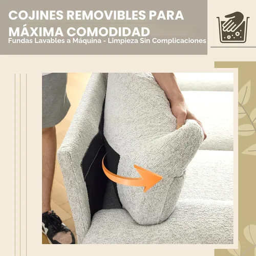 Vista 6 de VINGLI Sofá seccional en forma de U de 110' con dos chaise, sofá pequeño asequible con 4 asientos, sofás cómodos de tela chenille para sala