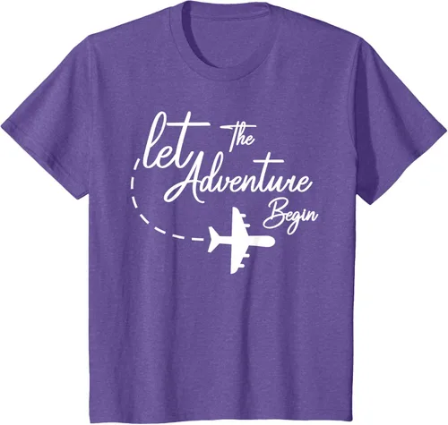 Vista 41 de Let The Adventure Begin - Camiseta inspiradora en modo de viaje en avión, Negro, S
