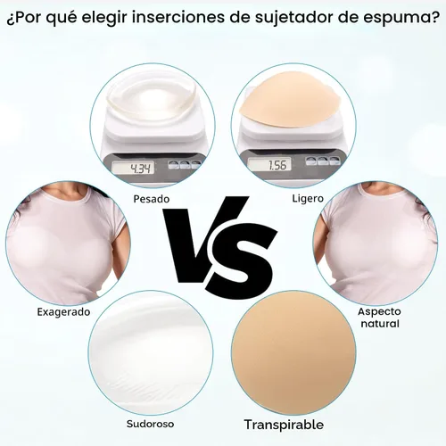 Vista 3 de Almohadillas de brasier para reforzar el pecho, copa de traje de baño push Beige