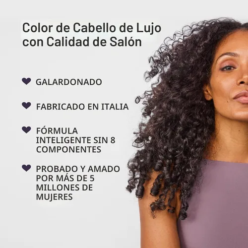 Vista 5 de Madison Reed - Kit de tinte radiante para el cabello, tinte permanente para el cabello, 100 % cobertura de canas, sin amoníaco, negro Parma 2.5NNN