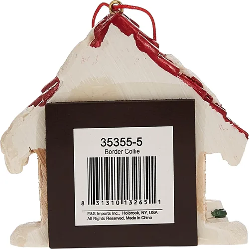 Vista 3 de Adorno Border Collie, un gran regalo para los propietarios de Border Collie pintado a mano y fácilmente personalizado "adorno de caseta de perro