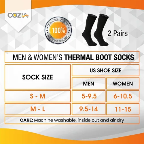 Vista 5 de COZIA - Calcetines térmicos para hombres y mujeres ultra suaves calentadores que los calcetines de lana 2 pares