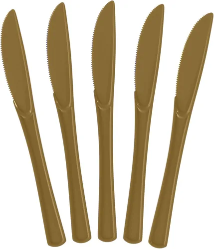Vista 25 de Exquisite Cuchillos de plástico negro, 50 piezas, cuchillos negros, utensilios desechables, juego de cubiertos de plástico resistente