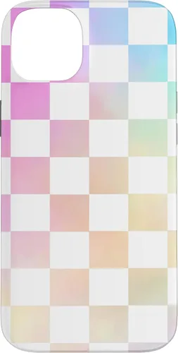 Vista 15 de Pastel Rainbow Checkerboard Checker Checked Pattern Case for iPhone 17